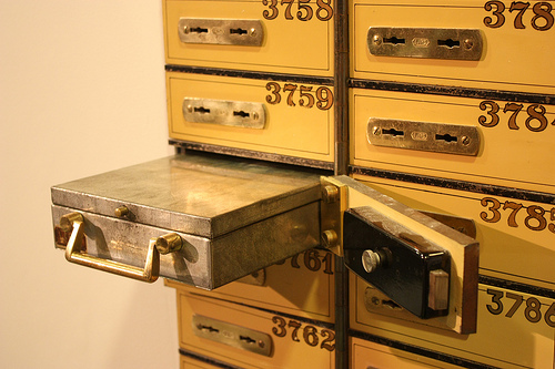 Having an offsite backup is like having a safe deposit box at the bank. Image by -JvL- from Flickr Creative Commons.